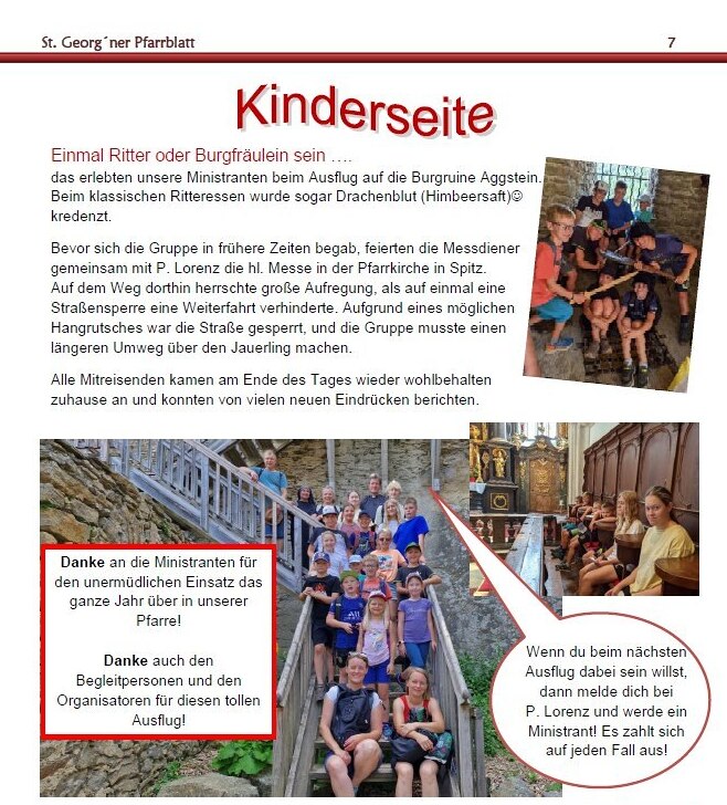 Ministranten Erlebnisse